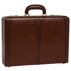 TURNER Brown Leather Expandable Attache Case