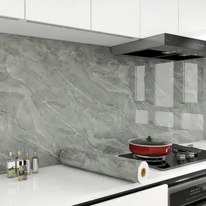 Marble Pattern Wallpaper Roll, 15.75in*118.11in, Thickened Self Adhesive, Waterproof Bathroom Kitchen Panels, Easy to Clean, Easy to Stick and Remove