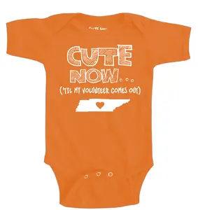 Cute Now... 'Til My Volunteer Comes Out Baby Infant Funny Bodysuit Tennessee Gifts Football
