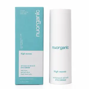 nuorganic High Waves Lightweight Daily Eye Cream - Sea Moss Formula with Antioxidants, Salicylic Acid for Dark Circles, Puffiness, Brightening, Intensive Repair, Restore Support