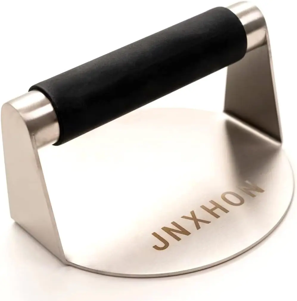 5.5inches 304Stainless Steel Burger Press, Round Burger Smasher ，Hamburger Press for Griddle, Ground Steak Press，Smash Burger Press with Anti-Scald Handle