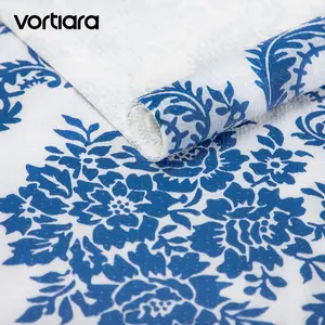 Vortiara PVC Shelf Liner 12"x120" Non-Adhesive for Cabinets, Floral Pattern Non-Slip Drawer Liner with Strong Grip, Waterproof Kitchen Shelf Protector Mat