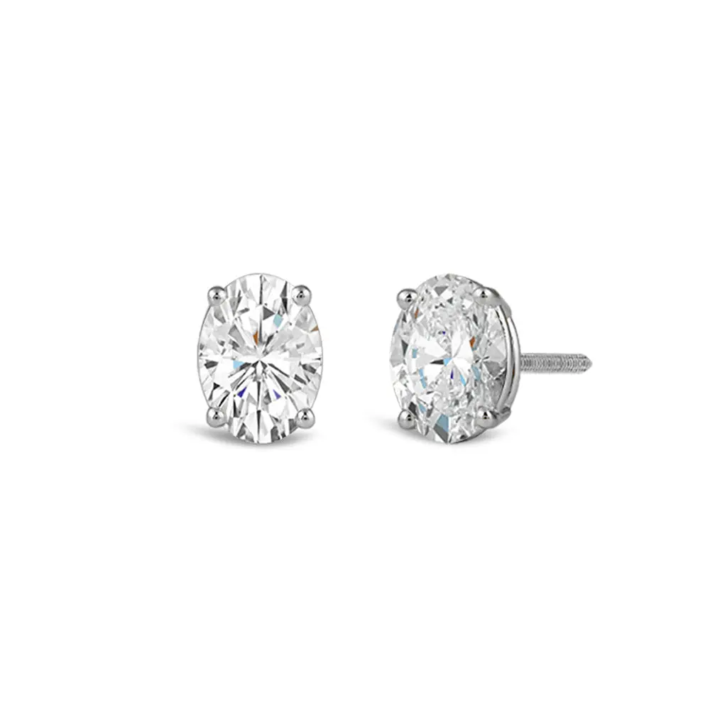 Classic Oval Diamond Stud Earrings (F/G VS+)