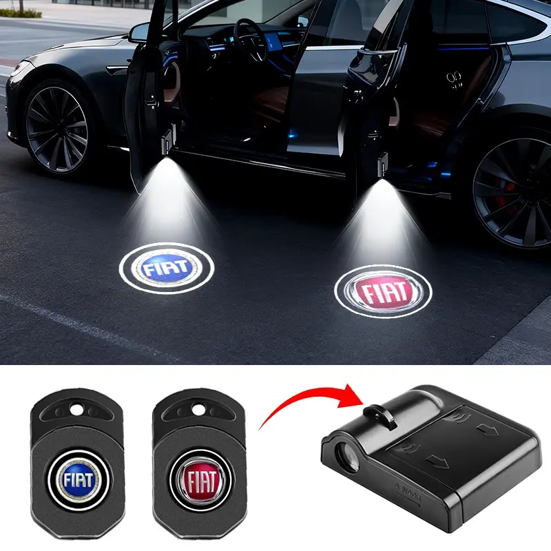 Fiat Car Door Welcome Lights, Car Decorative Light, High Definition Logo Projection, Fits 500 & Sedici Models, Exterior Decoration Accessories