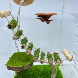 Jumping Spider Rope Bridge,A Solid Wood Climbing Suspension Bridge, a Jumping Spider Enclosure Accessory, Handmade, a Spider Jump Platform, Used As a Decorative Accessory for Small Reptile Enclosures