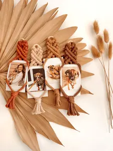 Macrame Polaroid Holder Magnet - FujiFilm Instax Mini - Fridge Magnets - Boho Desk & Office Accessories - Single Photo Holder For Instant Films