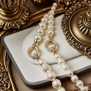 Elegant and Luxurious Autumn-Winter Freshwater Pearl Necklace, Women's Fashion Beaded Chain Jewelry for Daily Wear & Holiday Parties, Perfect Valentines/Christmas Gift