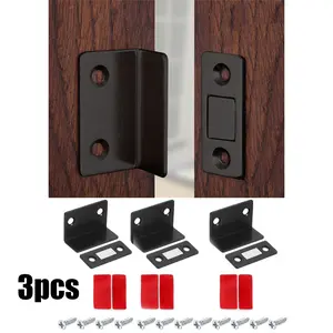 3pcs Strong Magnetic Door Catch, Ultra-Thin Pull-Door Magnet, Cabinet Door Hole Mount, Closet Door Latch, Magnetic Lock