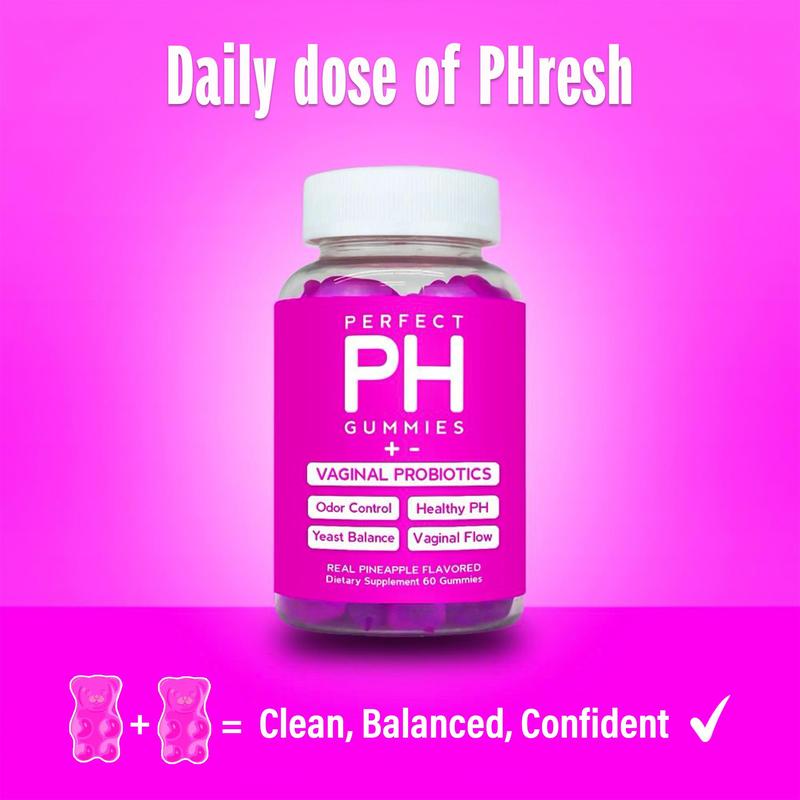 Perfect PH Balance Gummies - Double Pack (2 Bottles) - Women's Real Pineapple Flavored Vaginal Supplement - 2 Month Supply - Gelatin-Free Probiotics Vitamins Natural Wellness Boost Dietary Supplement
