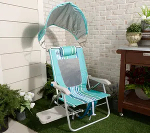 GCI Outdoor Big Surf Beach Chair with Tray & Sunshade Patriotic Design for Outdoor Relaxation