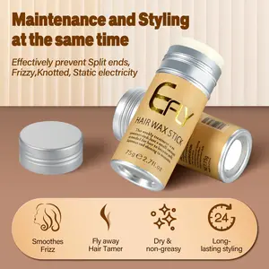 EFLY Wax Stick for Hair Wigs - Non-greasy Styling Pomade for Fly Away Edge Frizz Control (Pack of 2)
