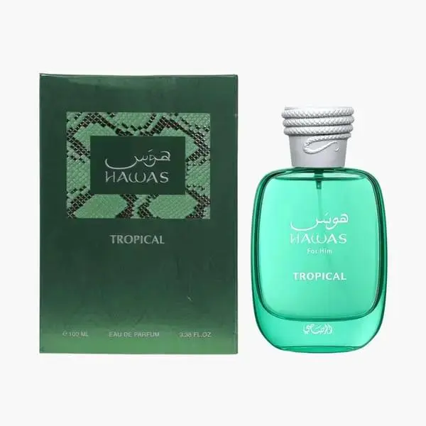 Rasasi Hawas Tropical Eau de Parfum 3.4oz (100ml) | Long-Lasting Fresh & Fruity Scent for Men