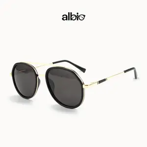 Alloio 2026 Unisex Full Rim Trendy Square Large-Frame Sunglasses with UV Protection Lens, Retro Geometric Design for Daily Wear, Travel