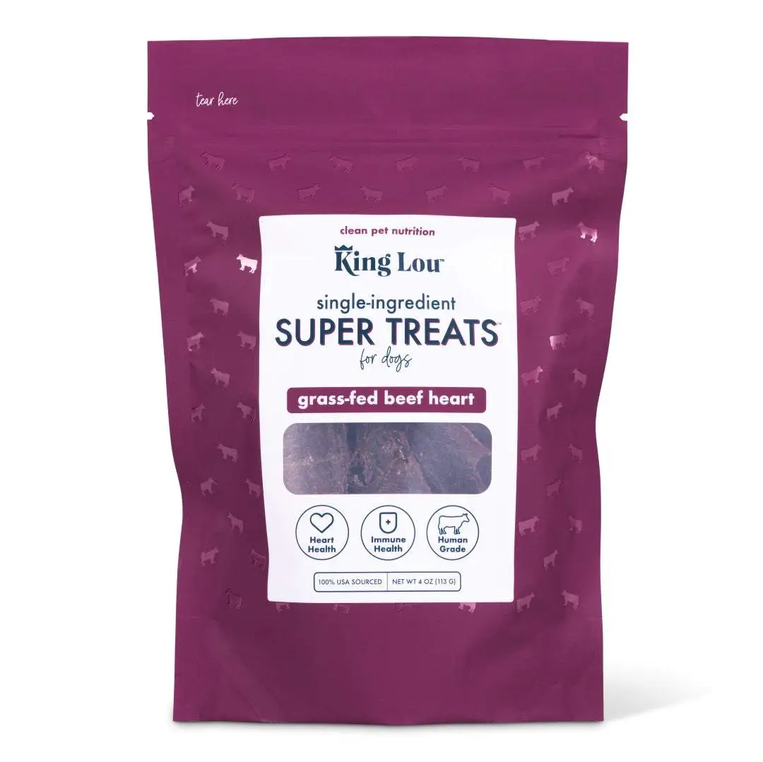 King Lou Beef Heart Jerky Treat for Dogs - Single-Ingredient, Rich in Taurine for Heart Health single ingredient