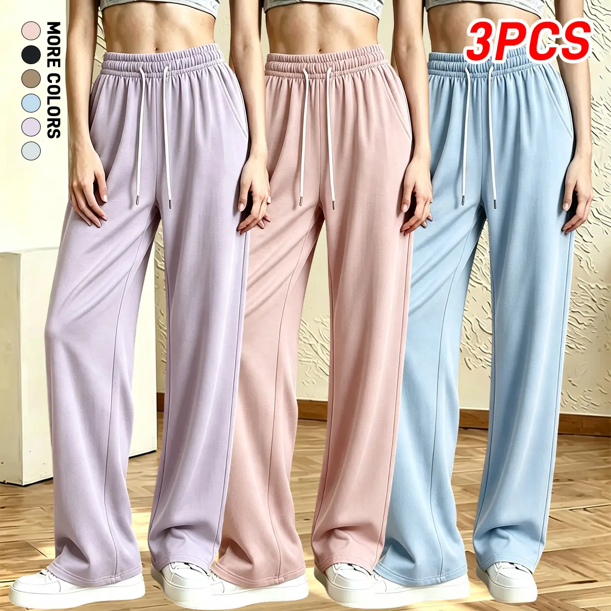 Women’s quick-dry casual athletic pants made from upgraded, breathable, comfortable, stretchy fabric; lightweight with an elastic waistband; comfortable long pants suitable for hot weather, ideal for commuting, sports, casual wear, and golf.