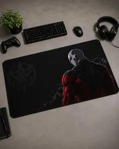 Jiren Anime Desk Mat, Dragon Ball Inspired Gaming Mouse Pad, Dark Warrior XL Desk Mat
