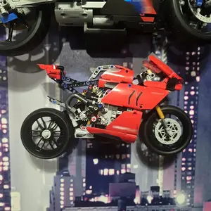 Wall-Mounted Stand for Technic Panigale V4 R Model 42107, Home Decor Accessory, Display Base, Ideal for Brick and Motorcycle Enthusiasts
