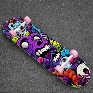 1 piece skateboard trend decorative sticker, creative personality cool self-adhesive four-wheel skateboard sticker, easy to stick and easy to disassemble without leaving glue, anti-scratch sticker, four-wheel skateboard/scooter bottom sticker, double