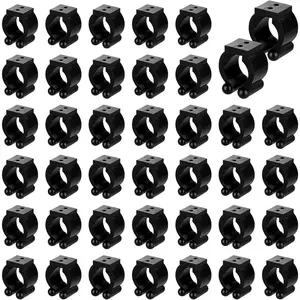 Fishing Rod Clips, 40 count Pool Cue Holder Clips Plastic Fishing Rod Holder Clips Billiards Pool Stick Holder Clips for Fishing Rod Snooker Pool Cues Rack Storage (Black)