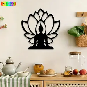 1pc Yoga Lotus Metal Wall Art, Meditating Figure wall Scupltures Mural, Intricate Craftsmanship, Perfect for International Yoga Day, Housewarming Decor, Perfect for Yoga Studio Bedroom Zen Space Decor, Ideal Gift for Wellness Enthusiasts.