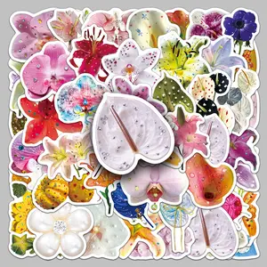 50pcs diamond flowers creative small fresh stickers personality storage box desktop suitcase refrigerator decorative stickers