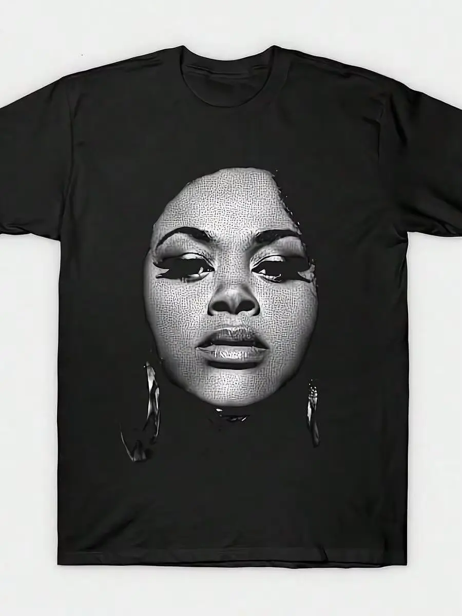Women's Vintage Jill Scott Portrait T-Shirt - Comfortable Cotton, Round Neck, Short Sleeve, 180g, Athletic Sporty Style, Matching Sneakers & Track Pants, Tailored Hem Casual Chinos