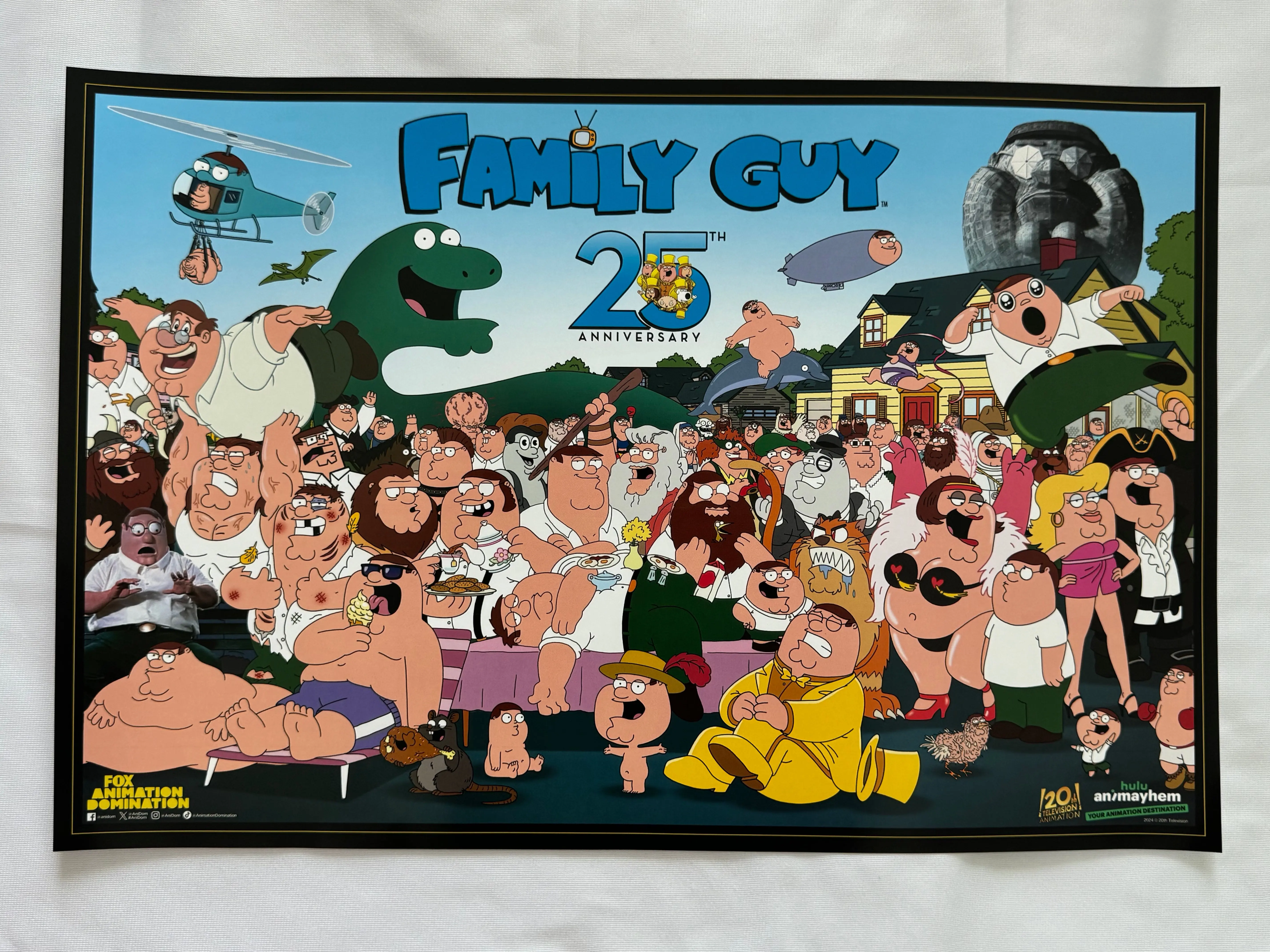 FAMILY GUY - 12"x18"  Original Promo TV Poster SDCC 2024 MINT 25th Anniversary
