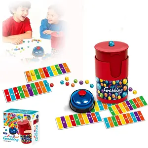 Fast Bead Grabbing Game,Match Color Bingo Game Set,Fast Bead Grabbing Match Color Bingo Gamê,Hand Eye Coordination Training,90 Bêads&6 Code Cards,1 Bell & Bêad Can for Group Party and Family (1 Set)