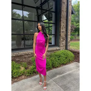 Magenta Halter Dress