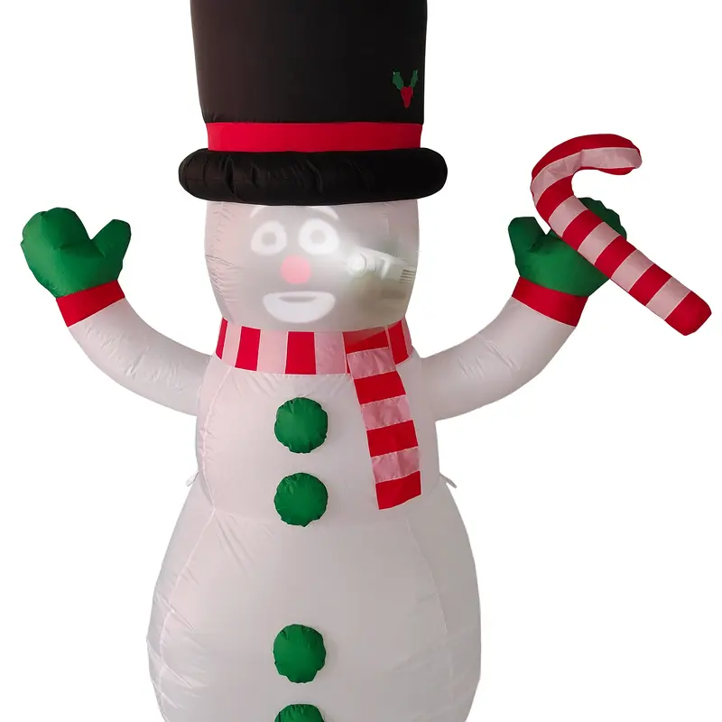 MINDSCOPE FrostByte 7ft Inflatable Talking Christmas Snowman Light Decoration - 7ft Tall Outdoor Festive Party Decor, Front Yard Magnet, Built-in Projector, Speaker, Plug'n Play, LED Lights, Holiday Songs, Inflatable Christmas Decorations