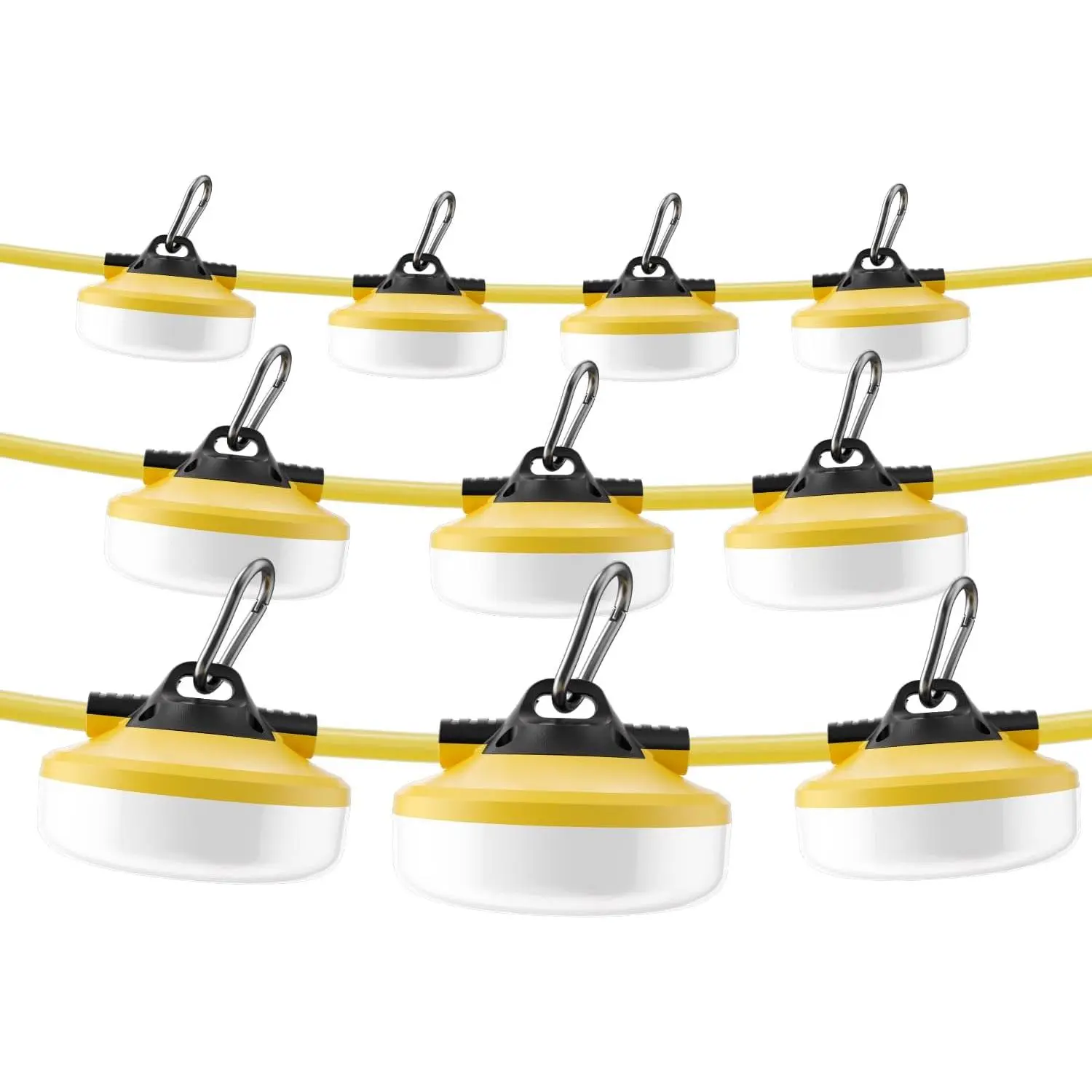 LED Cotruction String Lights 100FT, 10000 LM, 5000K Daylight LED String Work Lights, 100W Temporary Lighting for Job Site Outdoor Indoor, IP65 Waterproof Temporary Cotruction Lights, ETL Listed