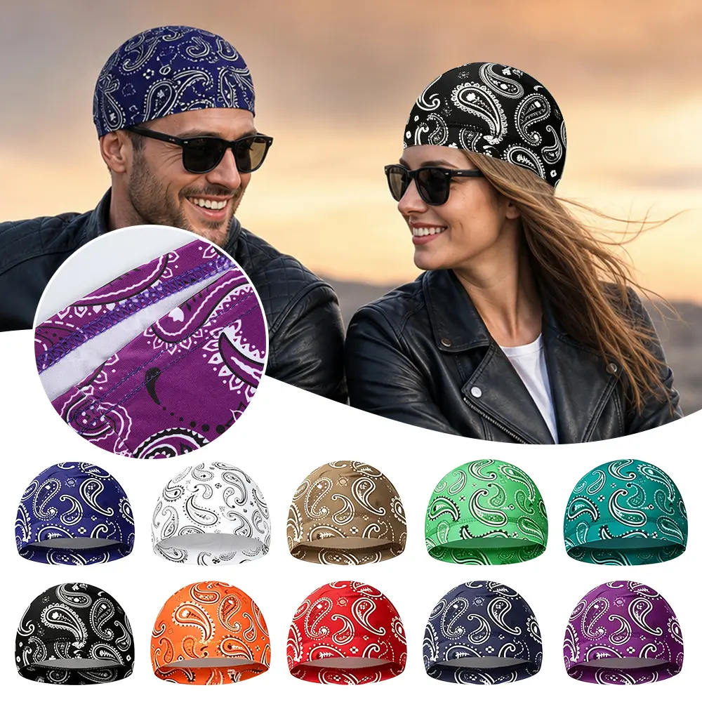 10pcs Men Cooling Skull Caps Welding Hard Liner Cycling Skull Caps Wicking Beanie Do Rag Head Wrap for Men