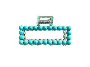 Western Mini Navajo Pearl Hair Claw: TURQUOISE