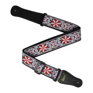 Embroidered Guitar Strap Vintage Ethnic Style Adjustable Backstrap for Acoustic Electric Bass Ukulele Guitar Accessories