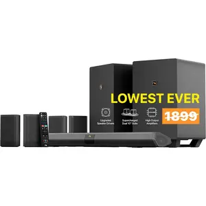 Nakamichi Shockwafe Ultra 9.2.4 Channel Soundbar System with Dolby Atmos/DTS:X, Dual 10" Subwoofers, 4 Rear Surround Speakers, 1300 Watts Max Output Power