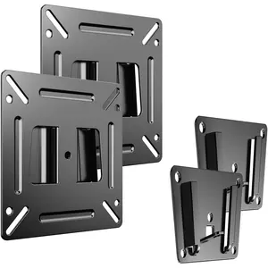 Monitor Wall Mount for Most 14-24 Inch LED Flat Screen TV and Computer, Max 100x100mm and Weight Capacity Up to 30lbs for Camper Boat RV Small Monitor Mount Bracket 2pcs Black