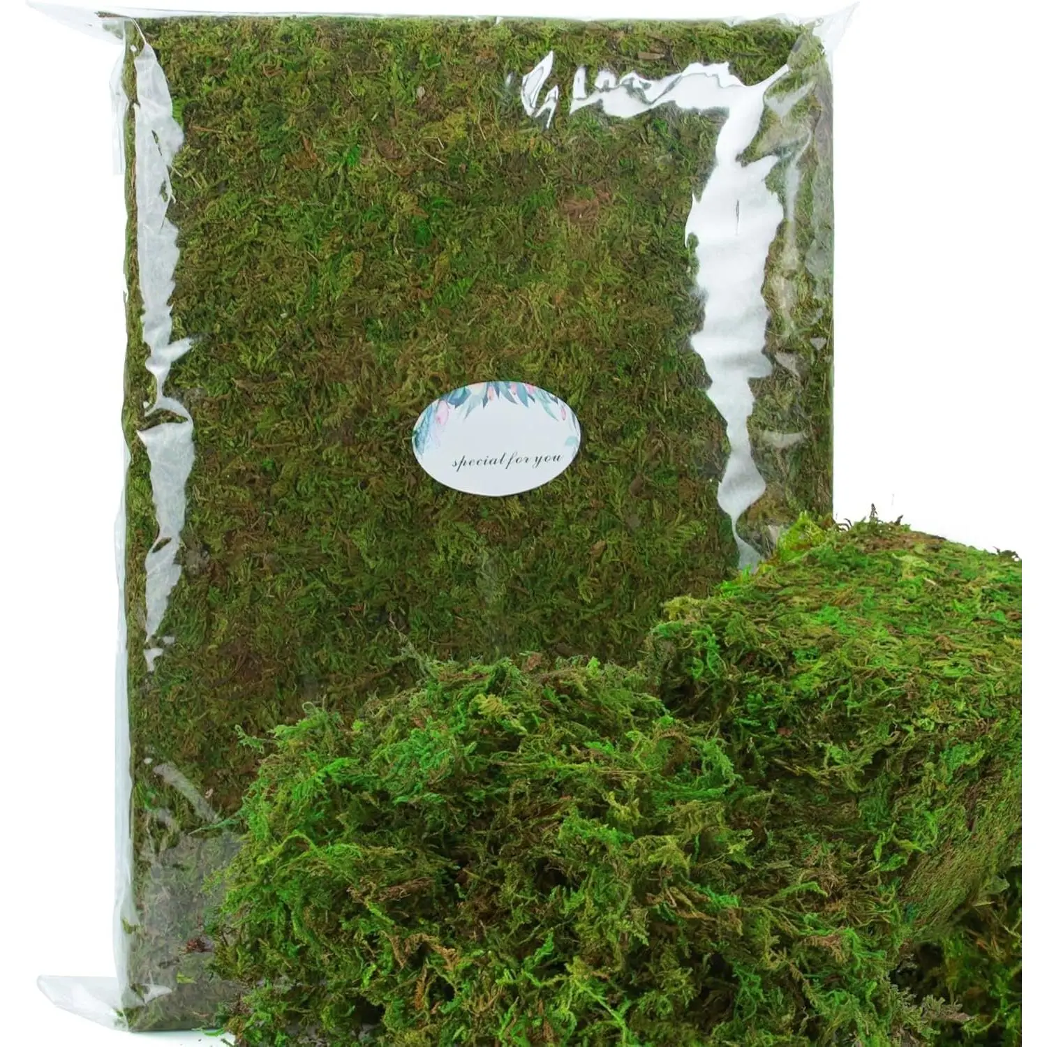 35oz (2.18 Pounds) Green Artificial Moss for Indoor Crafts, Fairy Gardens, Table Centerpieces, Wedding Decor