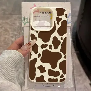 Creative Cow Pattern Phone Case for iPhone 11 12 13 14 15 16 Pro Max Series, Soft Protective Cover, Birthday Gift, Holiday Present