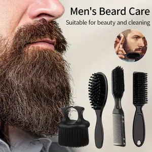 Men's 4 Pack Hair Styling Brush Set Daily Care Detangling Tool Premium Texture Head Massager Everyday Style Party Celebration Travel Holiday Outing Father's Day Gift
