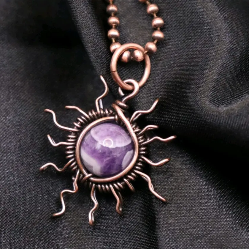 Custom Wire Wrapped Sun Necklace Custom Wire Wrapped Sun Necklace