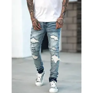 Cotton Blend Denim Jeans | Men's Y2K Baggy Straight Leg Casual Streetwear Pants