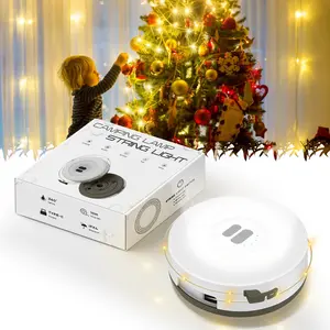 ISUNMEA Camping String Lights, Camping Essential Gear, 32.8ft waterproof 4-in-1 outdoor string lights with 8 modes, perfect for tents, patios, gardens, hiking, travel decorations, and holiday Christmas gifts