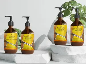 Paulista Brazilian Beauty Keratin Essence Argan Oil Shampoo and Conditioner Set - Hair Growth and Thickening - All Hair Types - Men and Women - Sweet Aroma - (4-Pack)