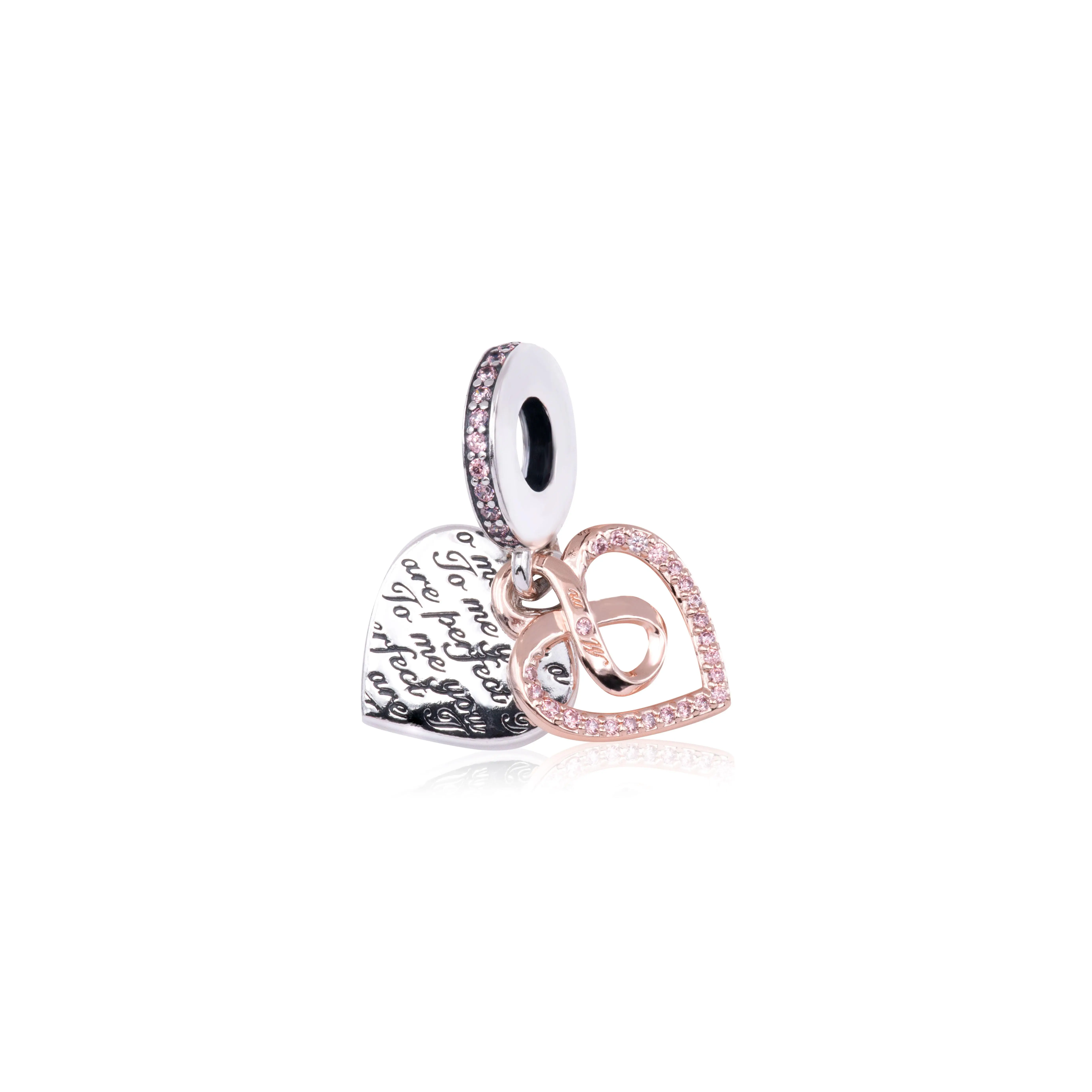 Pandora Two-tone Infinity Heart Double Dangle Charm 782641C01 Pandora Two-tone Infinity Heart Double Dangle Charm 782641C01
