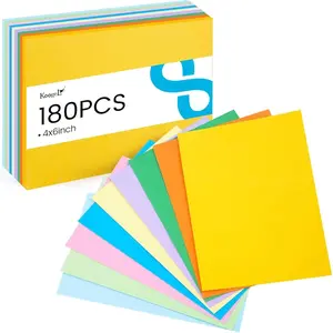 Index Cards 4x6, 180 Count, Colored Large Index Cards Blank on Both Sides for Back to School, Heavy Notecards Flashcard for Studying Learning Office College Supplies, 9 Assorted Neon Color