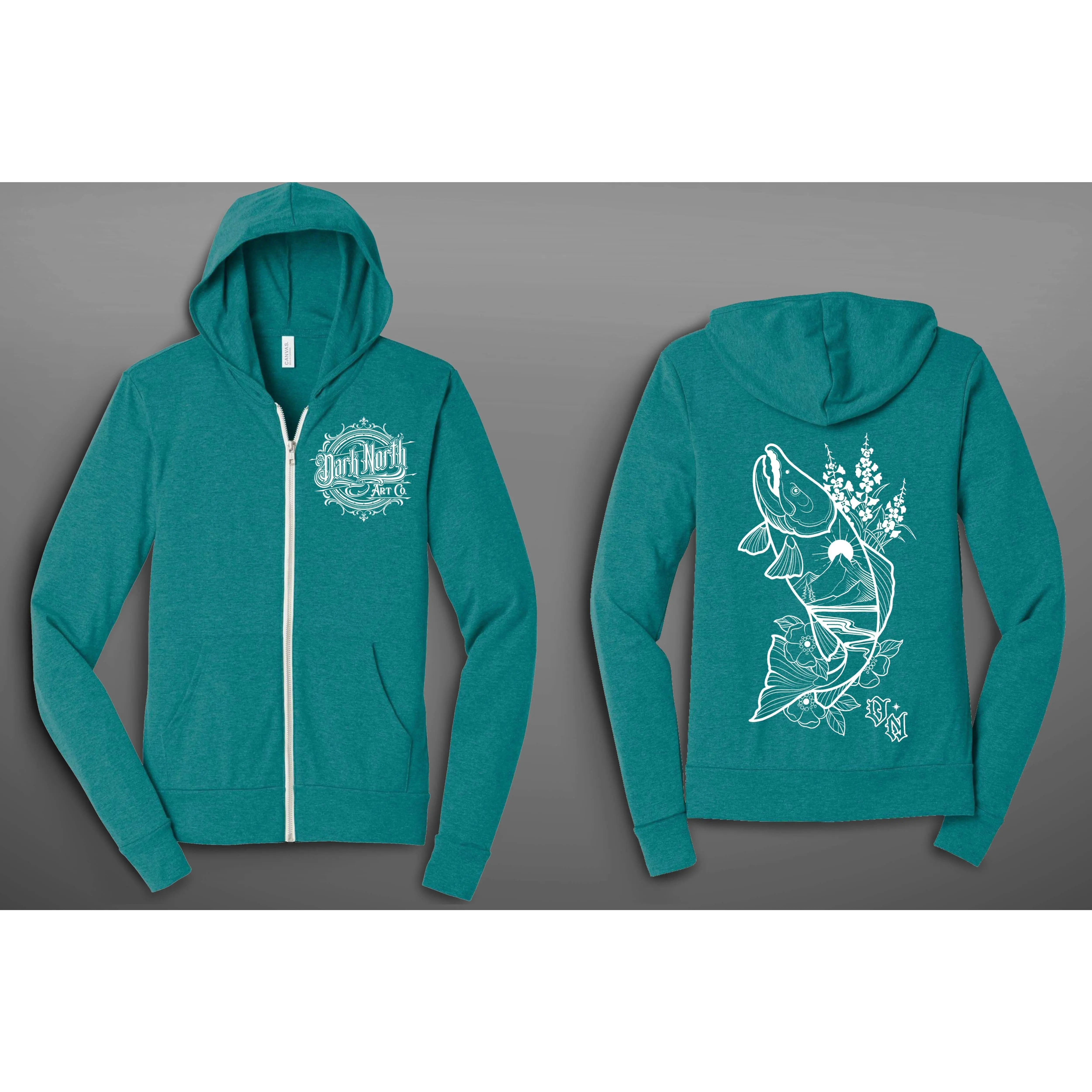 Salmon Lightweight Hoodie Teal