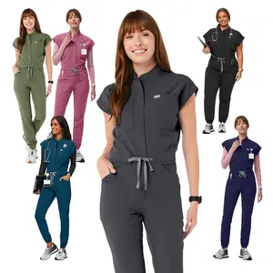 Scrubs Uniform Full Outfit - & Nurse Uniforms with Bat Sleeve One-Piece Work Clothes, Hand Washable for Operating Room, SPA, Front Desk - Men's & Women's Hygiene Apparel (No Dry Clean) - Healthcare Attire Set