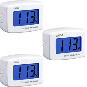Test  Flat  Plug AC 80-300V LCD Digital Voltmeter Panel Power  Test  Gauge Meter for Household Plug Outlet(3 Pieces)