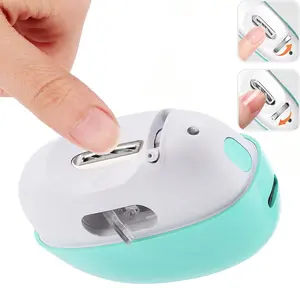 Electric Nail Clipper with Dual Blade Replacement Heads, Nail Cutter with Debris Storage, Automatic Nail Trimmer