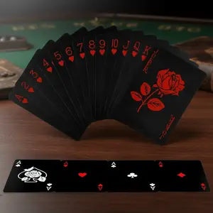 Playing Cards, Waterproof Deck of Cards with Unique Pattern & Flower Backing, PVC Poker for Party, Game and Magic